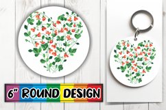 Floral Heart Round Design Sublimation PNG Product Image 1