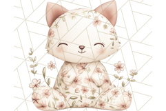 Pink Floral Stuffed Animal Clipart PNG, Cute Stuffed Animals Product Image 3