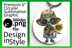 Watercolor Round Design: Halloween Scarecrow Product Image 1