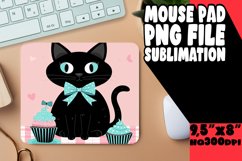 Playful Watercolor Cat Mouse Pad PNG Product Image 1