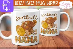 Football Mama mug wrap sublimation PNG, Fall Mug PNG Product Image 3
