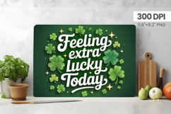 Feeling Extra Lucky Today Cutting Board PNG Sublimation Desi Product Image 1