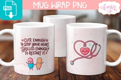Nurse Mug Wrap PNG, Cute Nurse Valentines Mug Template Product Image 2