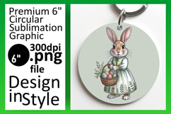 Vibrant Circle Design Car Coaster PNG , Easter Bunny Product Image 1