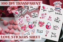 Love sticker Hearts Stickers Sheet St. Valentine&#039;s Heart PNG Product Image 1