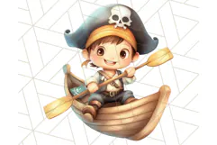 Cartoon Pirate Kids and Animals PNG Clipart for Fun Designs Product Image 2