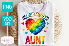 Autism Aunt PNG sublimation | Autism family support PNG Product Image 2
