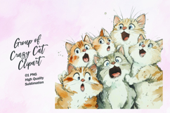 Group of cute cats clipart sublimation Product Image 1