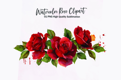 Watercolor rose bouquet clipart sublimation Product Image 1
