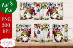 Merry Christmas mug wrap PNG Sublimation, 11oz and 15oz Product Image 3