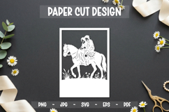 Romantic Couple Paper Cut Card, 5x7 Paper cut Product Image 1