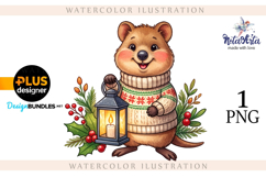 Christmas Quokka: Watercolor Holiday Magic Product Image 1