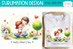 Happy Father's Day PNG for sublimation, dad and daughter PNG Product Image 1