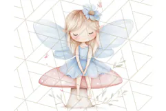 Pastel Blue Fairy Garden Clipart, Enchanted Cottagecore Png Product Image 3