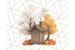 Autumn Treehouse &amp; Woodland Cabin PNG Clipart Product Image 3