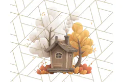 Autumn Treehouse & Woodland Cabin PNG Clipart Product Image 3