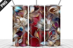 3D Flowers Tumbler Wrap | Sublimation Design | Tumble PNG Product Image 4