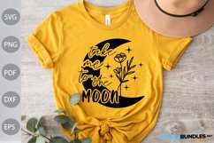 Take Me to The Moon SVG Design / Boho Girl SVG Cut Files Product Image 1