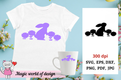 Easter rabbit stencil silhouette SVG paper cutting Product Image 1