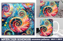 Seamless Watercolor Bohemian Patterns Background Product Image 1