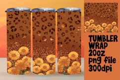 VIBRANT 20oz Tumbler Wrap PNG , Leopard Print Product Image 1
