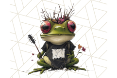 Floral Punk Frogs PNG - Neon Reble Grunge Amphibians Clipart Product Image 3
