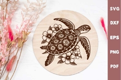 Sea Turtle Design, Underwater World, Cutting board Laser SVG Product Image 1