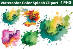 Watercolor Color Splash Clipart PNG Product Image 1