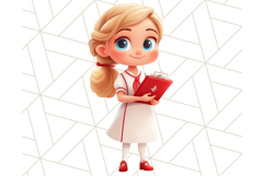 Nurse Clipart Bundle, Medical Staff PNG, Cute Kid Nurse Png Product Image 4