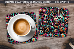 Halloween Coaster Sublimation, Halloween Coaster PNG Design Product Image 1