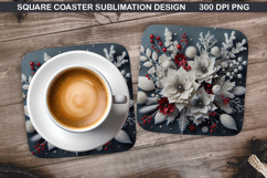 Christmas Coaster Sublimation, Christmas Coaster PNG Design Product Image 1