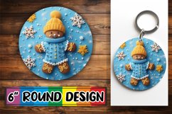 Christmas 3D Gingerbread Man Round Design Keychain Product Image 1