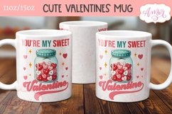 Cute Valentines Mug Wrap PNG, You are my sweet valentine mug Product Image 2