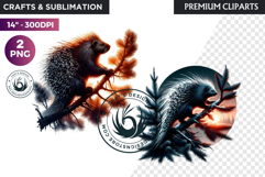 Watercolor Wild Animal Clipart, Forest Wildlife PNG Product Image 1