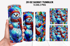 Snowman Skinny Tumbler 20oz Wrap Design, Christmas Tumbler Product Image 1