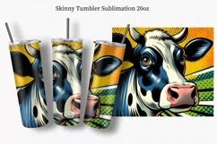 Cow tumbler wrap, Pop art, Tumbler Wrap 20oz, Product Image 1