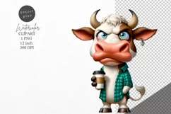Cow clipart, Funny cow clipart, Coffee Product Image 1