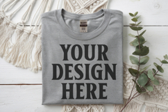 Ash Gildan 5000 Flat Lay Tshirt Mockup, G5000 mockup, trandy Product Image 1