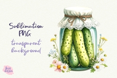 Cute Pickle Jar Sublimation Design Pickles PNG Cottagecore Product Image 1