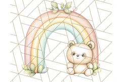 Pastel Plushie Rainbow Clipart PNG, Nursery Baby Animals Png Product Image 3