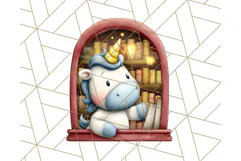 Magical Bookish Unicorn PNG Clipart Reading Books & Stories Product Image 3