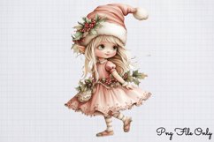 Retro Pink Christmas Sublimation Clipart PNG Product Image 1