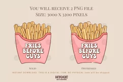 Fries before Guys Sublimation | Retro Valentines PNG Product Image 2
