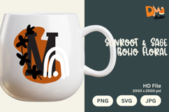 Sunroot &amp; Sage Boho Floral Monogram Product Image 1