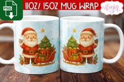 Christmas mug wrap PNG, Cute Santa mug PNG Product Image 2