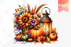 Autumn Pumpkin Harvest Sublimation - Autumn Clipart PNG Product Image 1
