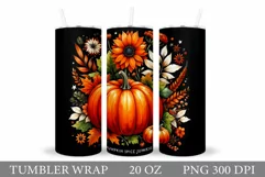 Fall Pumpkin Tumbler Design. Fall Tumbler Sublimation Product Image 1