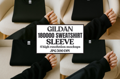 Gildan 180000 Sweatshirt Sleeve Mockups White Product Image 1