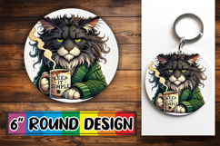 Enchanted Circle Keychain PNG, Grumpy Cat Product Image 1