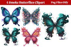 Smoke Butterflies Clipart PNG Product Image 1